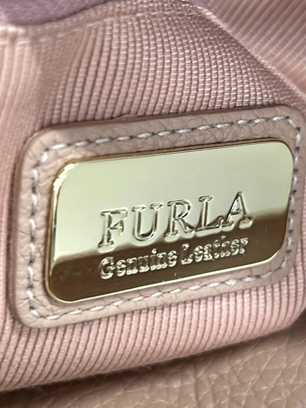 FURLA Pink Beige Leather Handbag - Picture 9 of 14